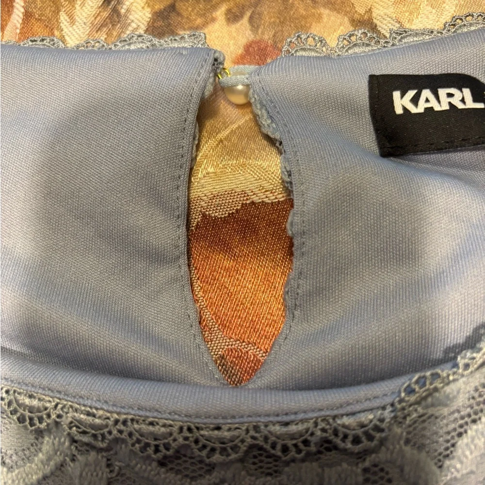 Karl Lagerfeld Lace Blouse - Light Blue - Picture 6 of 6